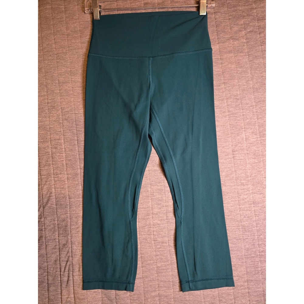 1392 Lululemon High Rise Crop Leggings Teal Green Size 6 W6BDTS